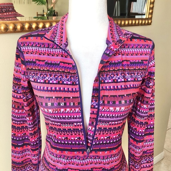 Nike Pro Multicolor Pattern Half Zip Pullover Running Sweater Size Small - Picture 3 of 8